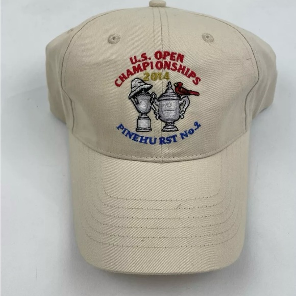NWT US Open Championships 2014 Pinehurst No.2 Golf Hat 100% Cotton. OSFA Khaki - Picture 3 of 5